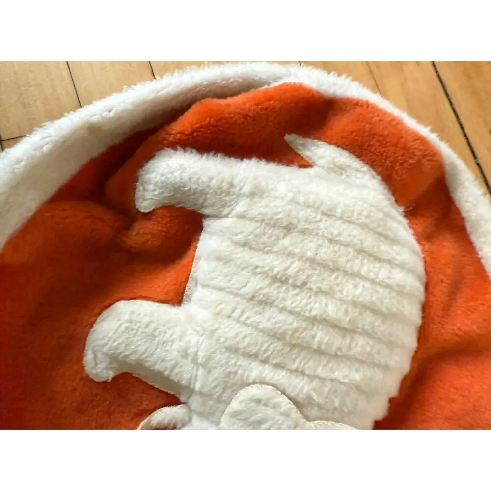 Retro Vintage Orange round stuffed appliqué‎ elephant pillow
